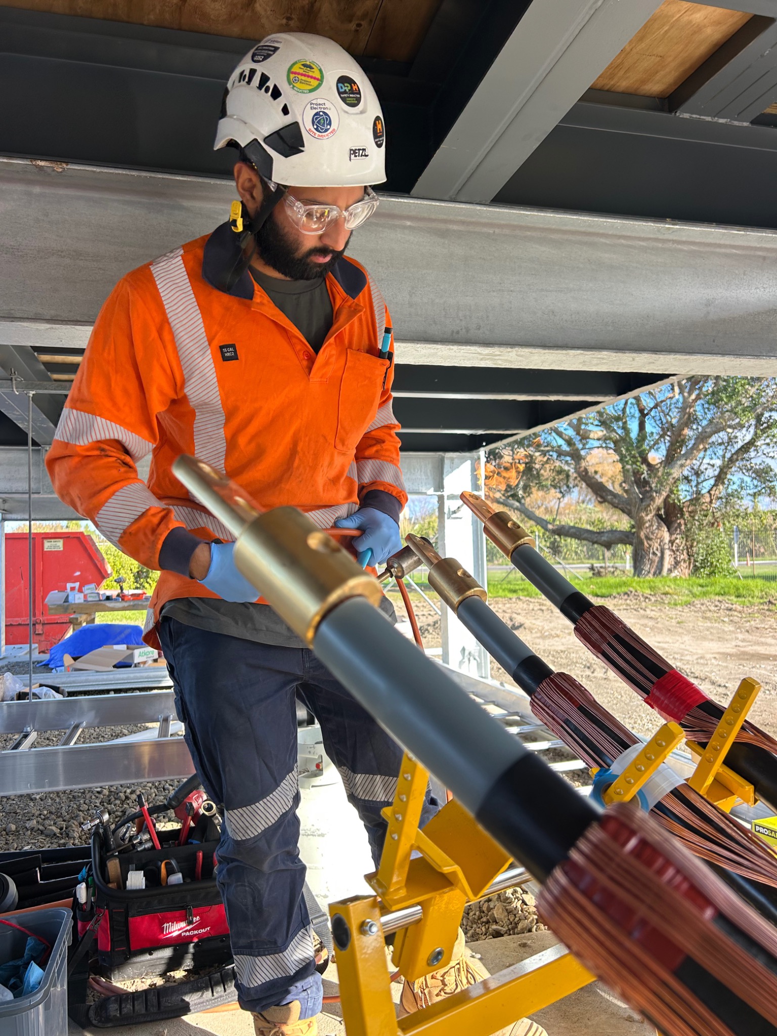 Luke Perkins of ATY Jointing Solutions carrying out specialist cable jointing work