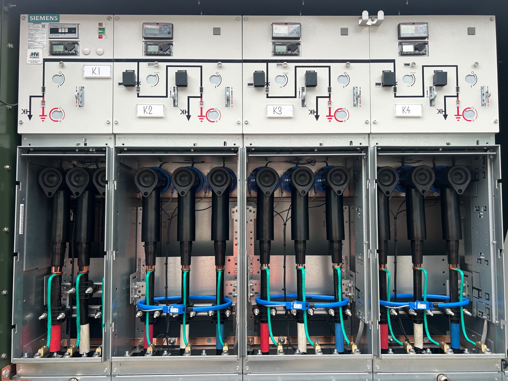 Switchgear and cable terminations at the Puhinui Road project in Auckland